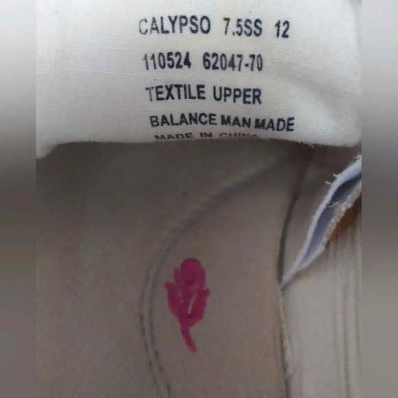 Ros‎ Hommerson Calypso Sneaker Sand/Cream  size 7.5SS Stripe Canvas Athletic - Picture 5 of 6